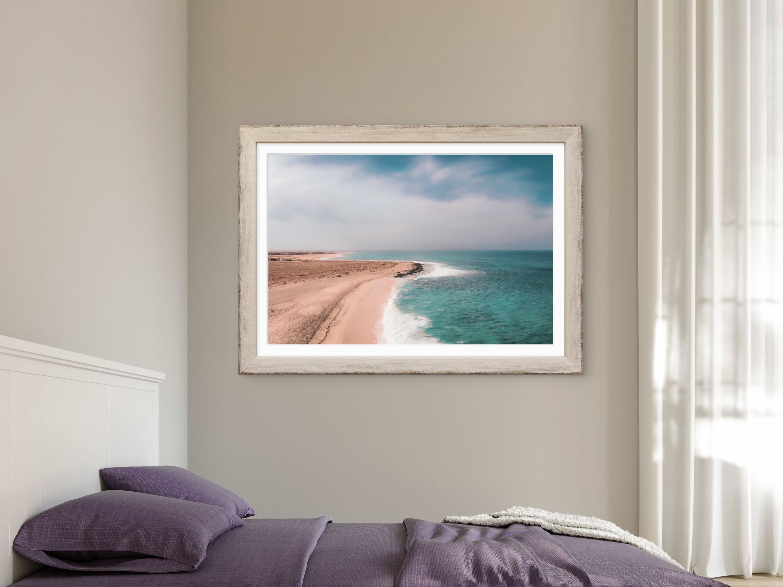 Storm-lit alpine peaks emerging from shadow, a dramatic fine art landscape print with a clear focal point.